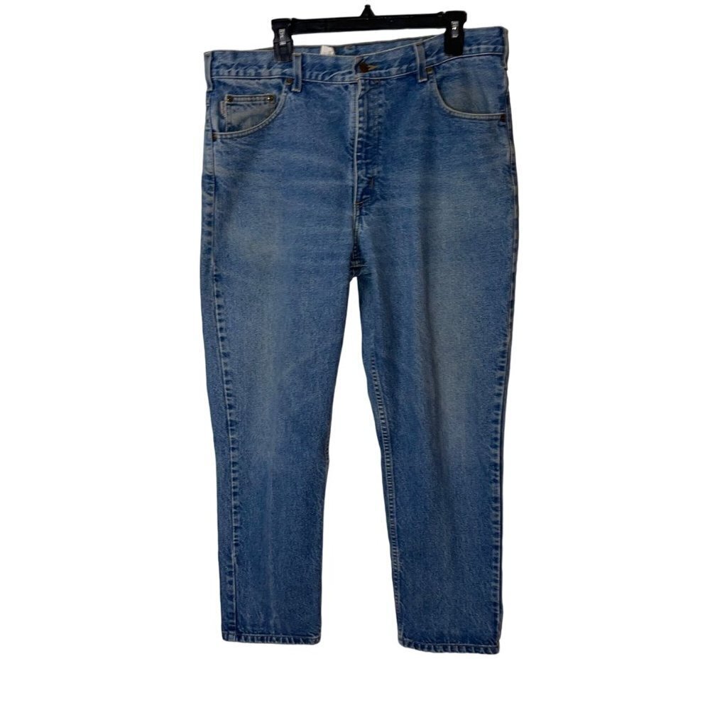 Carhartt Vintage Mens Jeans Size 38 x 30 Straight Leg Light Wash Blue Denim - Picture 9 of 10